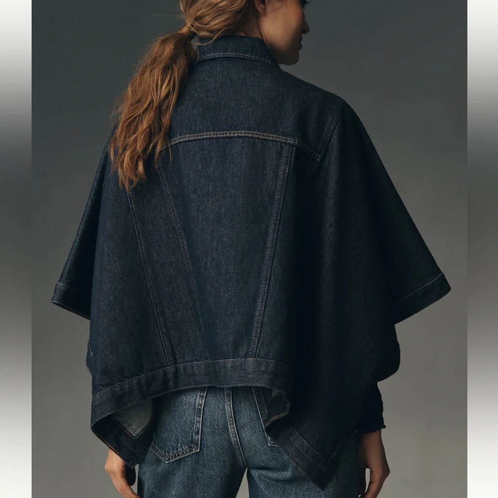 Weston Cape Denim Boyfriend Jacket by Pilcro - Picture 3 of 6